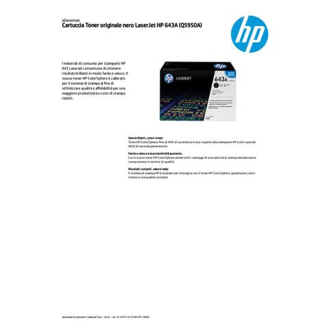 Toner 643A HP nero  Q5950A